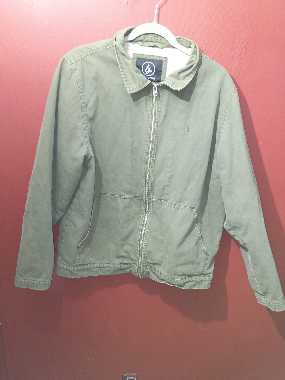 Volcom Olive Green Zip-Up Jacket